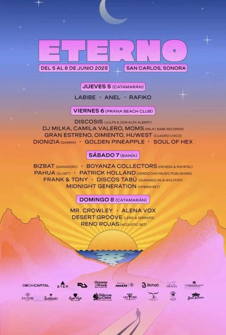 Flyer Eterno Festival 2025 — San Carlos, Sonora